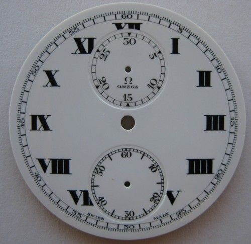 GENUINE VINTAGE Omega CHRONOGRAPH POCKET WATCH ENAMEL DIAL dia 42.75 mm NOS - Picture 11 of 12