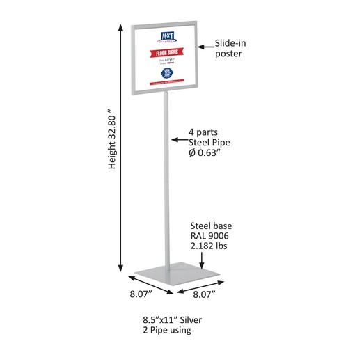 Soporte para letreros de pie - Póster de menú de doble cara 8,5x11 - 11x14 pulgadas - Imagen 27 de 47