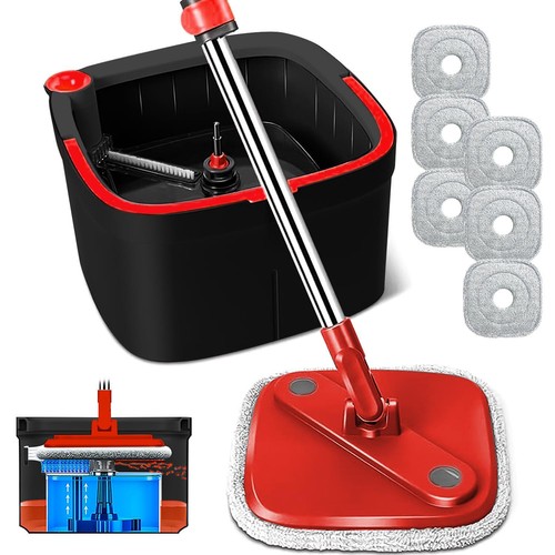 Spin Mop&Bucket System W/ Spin Mop Dual Compartment Mop Bucket 360° Rotate - Picture 19 of 19