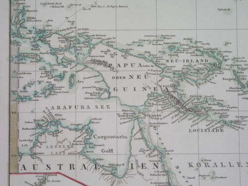 1860 XL ORIGINAL MAP AUSTRALIA OCEANIA PAPUA NEW GUINEA GUAM POLYNESIA SAMOA - Picture 3 of 9