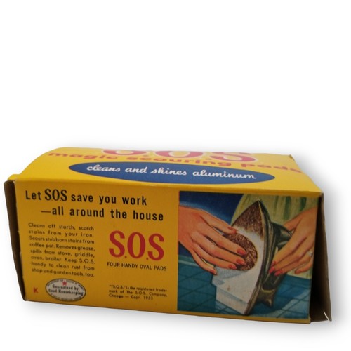 SOS Magic Scouring Pads 1950s Advertising Prop 50s Housewife Decor Cleaning Vtg - Picture 6 of 11