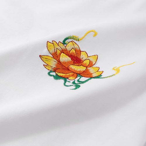 Niepce Men's Japanese Embroidered Tee Urban Streetwear Short Sleeves T-shirt - Picture 65 of 69