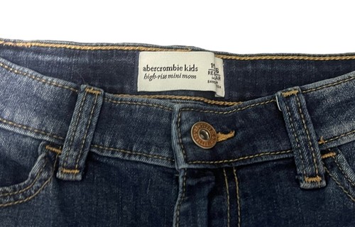 Abercrombie Kids Girls High Rise Mini Mom Dark Wash Jeans Size 15/16 Regular - Picture 5 of 5