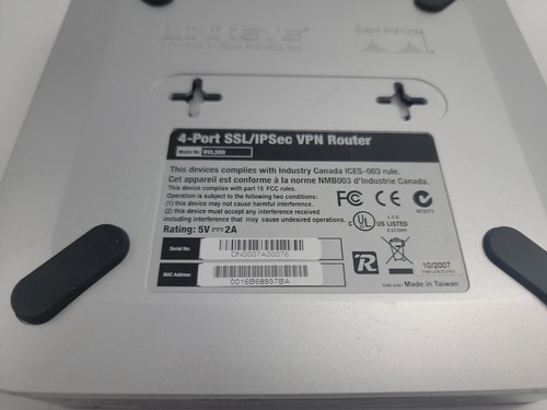Cisco Linksys RVL200 4-Port SSL/IPSec VPN Wired Router No PS - Picture 5 of 5