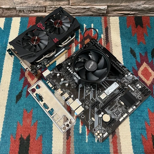 GIGABYTE B450m mATX Motherboard Combo •Ryzen 5 2600 16GB •GTX960 4GB •256SSD W11