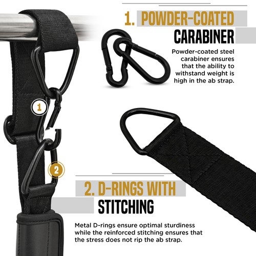 Hanging AB Straps von RDX, Core Fitness Training für den Bauchmuskelaufbau - Bild 19 von 50