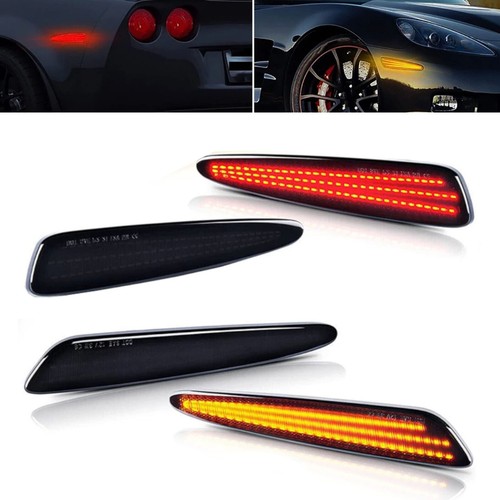 Luz de señalización lateral LED para Chevy Corvette C6 2005-2013 humo delantera trasera ámbar rojo - Imagen 8 de 12