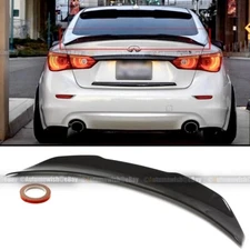 For 14-20 Q50 Glossy Black JDM PSM Style High Kick Duckbill Trunk Wing Spoiler