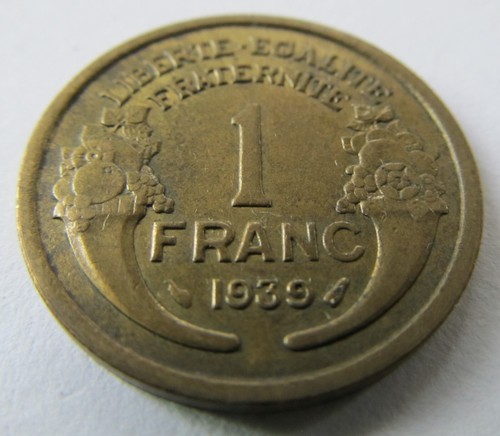 1939 France 1 Franc, KM #885 - Picture 2 of 4