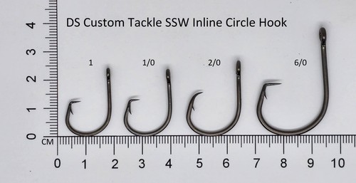 #1 1/0 2/0 6/0 SSW inline Circle Fishing Hooks 25 Pcs - Picture 1 of 9