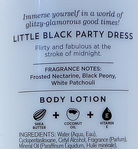 BATH & BODY WORKS LITTLE BLACK PARTY DRESS MOISTURE BODY LOTION LARGE 8 oz NEW - Picture 4 of 8