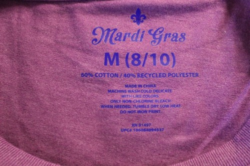 Mardi Gras Women's T-Shirt Bring on the Beads Purple Size M (8/10) - Picture 4 of 5