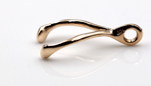 Genuine 9ct Rose Gold Solid Wishbone Wishbone Pendant Or Charm - Picture 18 of 24