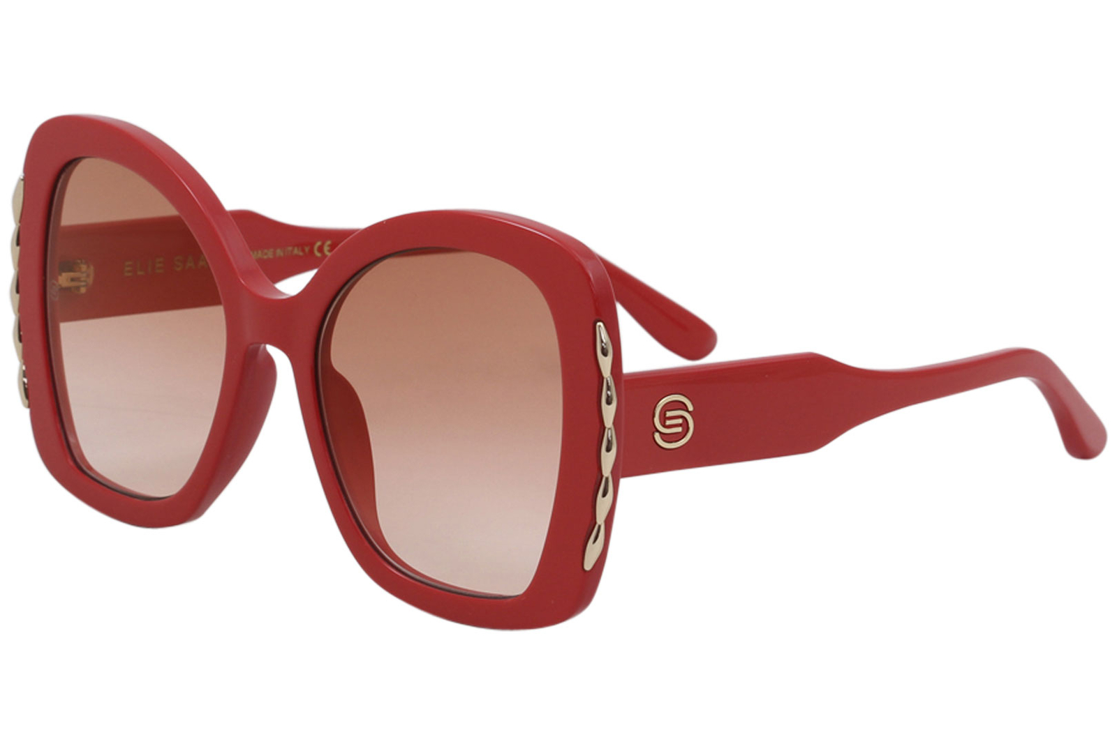 Elie Saab Женские солнцезащитные очки ES030S ES/030/S C9A/30 с красной модной бабочкой, 56 мм