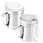 2 Pcs 6oz Stainless Steel Salt and Pepper Shakers Seasoning Jar with Handle