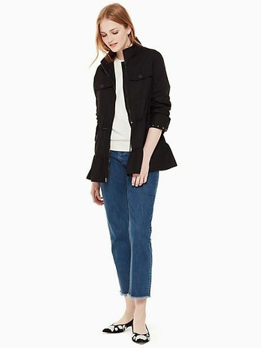 Giacca Kate Spade New York in twill impreziosita da borchie nera taglia S nuova con etichette - Foto 5 di 5
