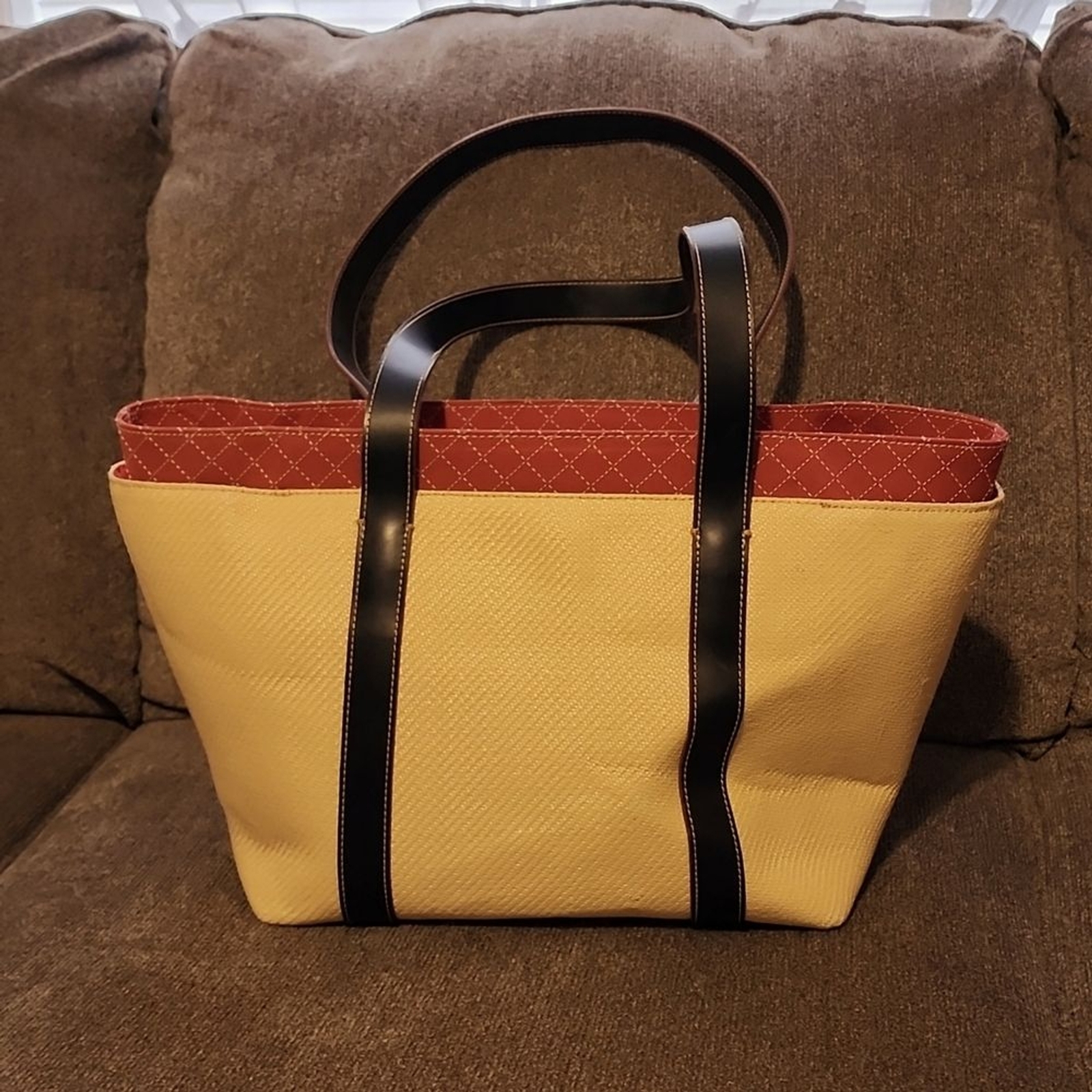 Tommy Hilfiger Straw Tote Bag 10"×14"×7" thumbnail 3