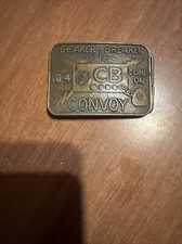 BREAKER- BREAKER, 10-4, Come on brass tone Semi Truck Drivers Belt Buckle