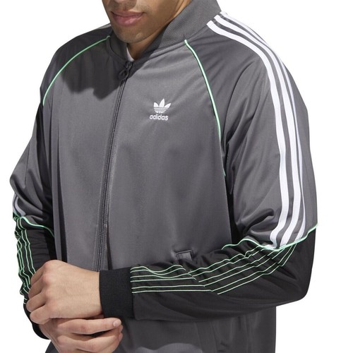 Sz M- Adidas Men’s Originals Superstar Tricot Track Jacket, Grey Five/Black. - Picture 4 of 9
