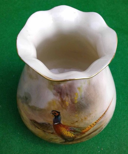 VASO "FAGIANO" ROYAL WORCESTER - FIRMATO JAS STINTON - DATATO 1925. - Foto 10 di 15