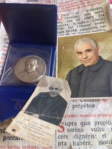 SELTENES VINTAGE SET RELIQUIEN St. Don Orione: Nr. 5 Reliquien + Neu große Medaille mit Box - Bild 2 von 20