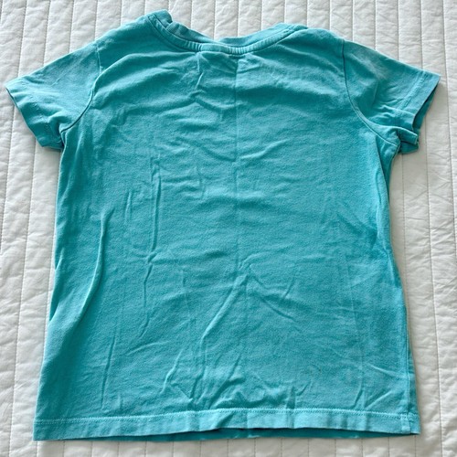 Hanna Anderson Kitten & Flowers Graphic Tee Tidepool Blue Kids Size 110 5 - Picture 3 of 4