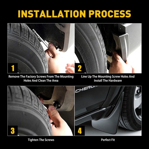 Mud Flaps Splash For Guards Jeep Grand Cherokee WK2 45252 Front & Rear Set of 4 - Picture 8 of 11