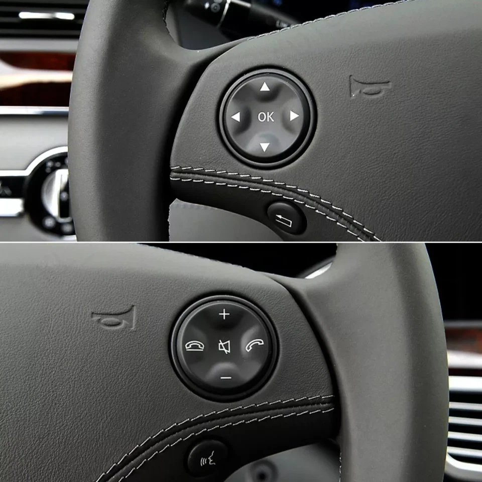 Pair Steering Wheel Switch Button Black For Mercedes Benz W221 W216 S/CL-Class - Image 4 of 4