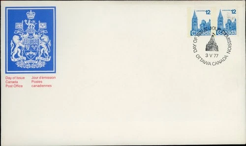 CANADA USA 1977 HOUSE OF PARLIAMENT DEFINITIVE COILS #729 FIRST DAY COVER ! M226