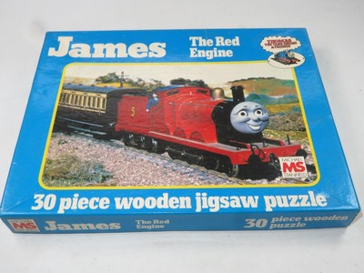 Vintage Holzpuzzle James der rote Motor Michael Stanfield 30 Teile
