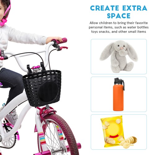 1pc Plastic Children Basket Detachable Bike Storage Basket for Kids Bike(Black) - Bild 3 von 11