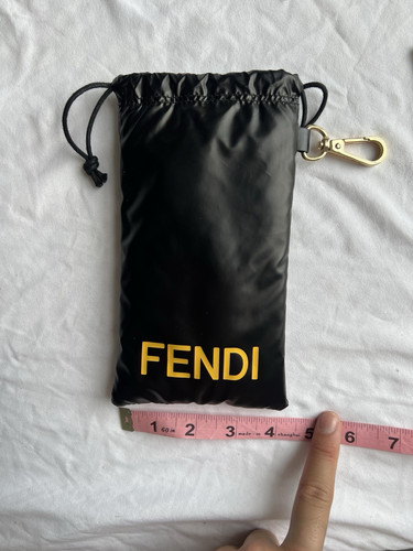Brand New FENDI soft case sunglasses Eyeglasses cushioned pouch drawstring Black - Bild 4 von 8