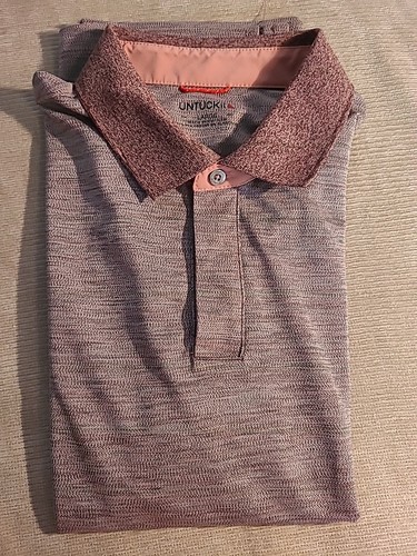 Untuckit Polo Shirt Mens Large Purple Hannifer Short Sleeve Golf Preppy Adult - Picture 11 of 11