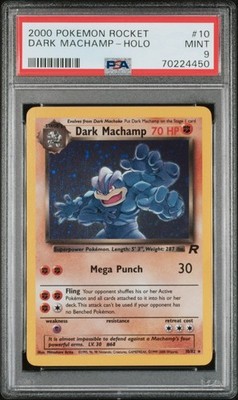 Pokemon 2000 Dark Machamp 10/82 Holo Team Rocket PSA 9