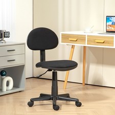 Small Desk Chair Height Adjustable Computer Chair with Rolling Wheels Black