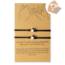 Best Friend Bracelets Couples Bracelets for 2 Matching Star Wish Bracelet Jewelr
