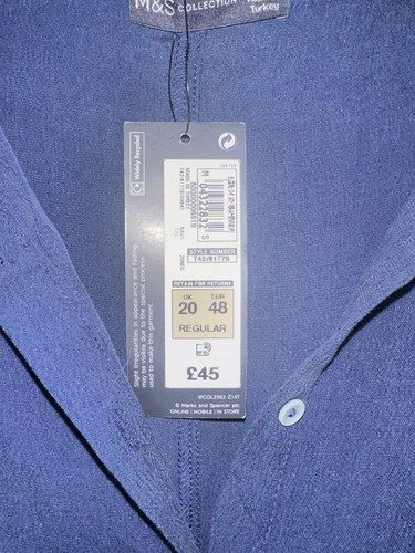 BNWT Marks And Spencer Long Wrap Look Buttoned Sleeveless Dress Size 20 RRP £45 - Picture 2 of 7