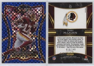 2019 Panini Select Premier Level Blue Prizm /149 Terry McLaurin #152 Rookie RC