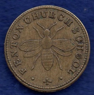 Staffordshire Fenton Church School 19th Century Merit Award Token (Ref. d1936)