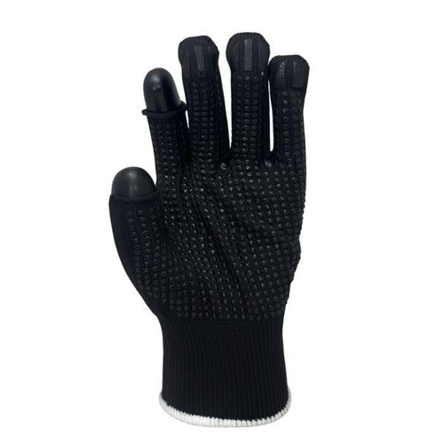 2 Finger Open Fingerless PVC Polka Dot Grip Palm Work Gloves Wharehouse Packing - 第 3/3 張圖片