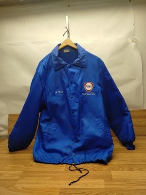 Vintage FINA Oil RefineryJacket Original Gas Station Attendant Coat Fire Rescue 