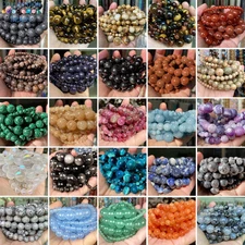 Natural Stone Round Beads 4 to 10mm for DIY Jewelry Bracelet Necklace Making