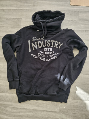 Mens Diesel Industry Black Sweater Pullover Jumper Sweat Top