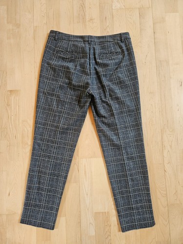 Cartoon Damen Business Herbst Winter Bundfalten Hose braun blau weiß kariert 38 - Bild 2 von 6