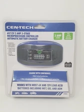 CEN-TECH 6v/12v 2 Amp 3-Stage Microprocessor Controlled Automatic Battery Charge
