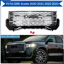 Chrome+Black Front Bumper Grille Assembly For 2020-2023 GMC Acadia Denali Style