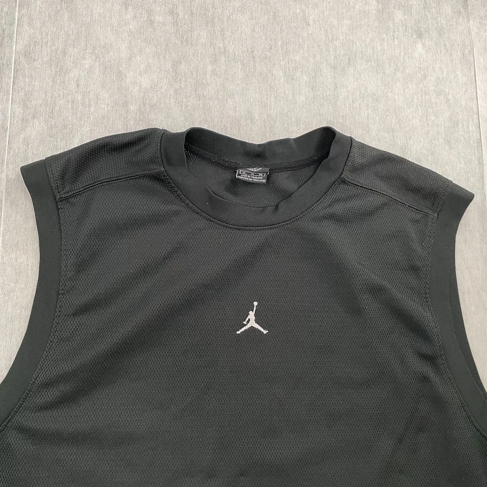 VINTAGE Jordan Jersey Shirt Adult XL Black Basketball Center Jumpman Logo Mens - Image 3 of 4