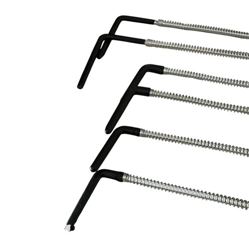 Set of 6 Spring Loaded Coat Hangers Chrome Wardrobe Hanging Rubber Ends - Picture 3 of 10