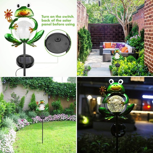 Frog Solar Lights Outdoor Garden Decorative, Solar Frog Outdoor Decor for Gar... - Picture 7 of 9