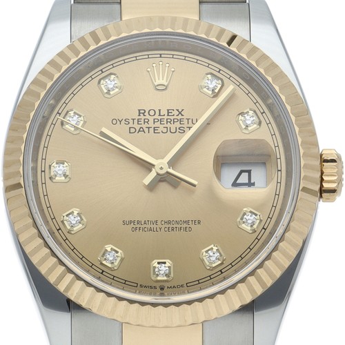 ROLEX Datejust 36 Men's Watch Oyster 10P Diamond 126233G K18YG/Stainless Ste...